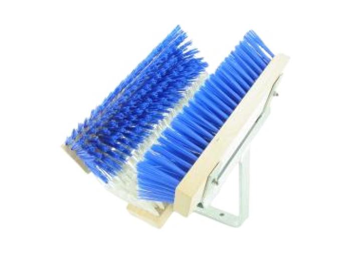 Schuhabtreter mit weißer Bürste und blauen Bürsten